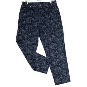 Lauren Ralph Lauren Ankle Nautical Boat All-Over Print Pants Navy  Size 16